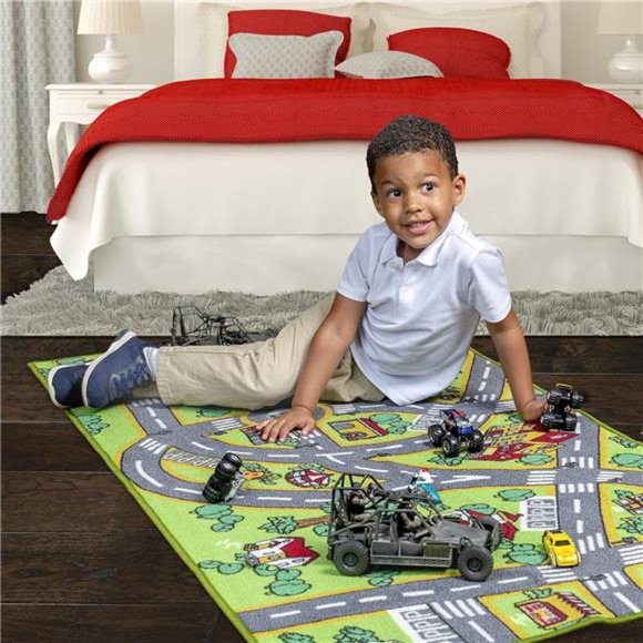 Kids Rug Carpet Playmat City Life Learn Have Fun Safe, Children's Educational - Picture 3 of 8